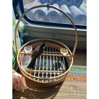 Lồng Trần chào mào, chích choè Lồng chim thuần chim hiệu quả tặng kèm xích chân, cóng ăn và móc - Quang Lồng Chim