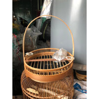 Lồng trần chim chích choè, chào mào size 36 chất liệu trúc kèm xích chân, cóng ăn uống