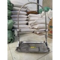 Lồng trần inox nuôi cu gáy, vẹt kèm cóng ăn uống và xích chân cao cấp chất liệu inox không rỉ LONGCHIM