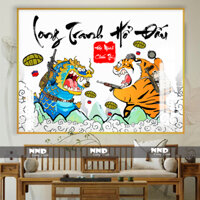 Long Tranh Hổ Đấu Cute - Tranh Tráng Gương Phong Cách Ngộ Nghĩnh Ngáo Ngơ