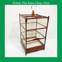 Lồng vuông chào mào khung gỗ giá rẻ nan cáp quang chắc chắn có móc