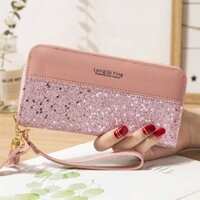 long wallets men's wallets wallets female cute wallets Ví Mới Dài Nữ Dây Kéo Ví Nữ Sinh Viên Phiên Bản Hàn Quốc Khâu Màu Tương Phản Tua Rua Phù Hợp Với Thẻ Di Động