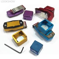 Lookshow 1 Hộp đựng phấn bi-a bằng nhôm di động Hấp phụ từ tính mạnh mẽ Kẹp phấn vuông tròn có cờ lê nhỏ Đồ dùng bi-a S6U1