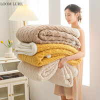 Loom LURE Jacquard taffeta chăn Internet nổi tiếng cừu len Chăn nhỏ dày hai lớp văn phòng ngủ trưa chăn