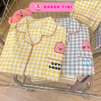 Loopy pyjama  - bộ đồ ngủ loopy kẻ mẫu mới in loopy