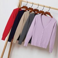 👉👉Loose Plus Size 2-4XL Áo len Cardigan nữ cổ chữ V thời trang dệt kim Áo len dài tay Áo khoác ngoài