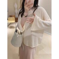 Loose Women's Facial Mask2024Ice Silk Sun Protection Clothing Top New Air Conditioning Idle Style Blouse KnittedTSummer T-shirt