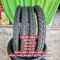 Lốp độ mâm 17 size 70 60 50 45 cho xe sirius , wawe , dream , / lốp 40 50 bánh nhỏ 50 60 kèm ruột cặp lốp 60 70