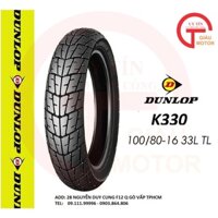 Lốp Dunlop 100.80-16 K330 TL 33L Vỏ xe máy Dunlop size 100-80-16 K330 TL 33L_ Dunlop INDO , giá rẻ, uy tín _VỎ TRƯỚC SH