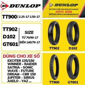 Lốp Dunlop 90/90-17 TT902 cho Sirius, Wave