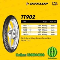 Lốp Dunlop cho bánh trước Honda Winner 150 (TT902 90/80-17) xuất xứ Indo