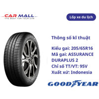 LỐP GOODYEAR 205/65R16 ASSURANCE DURAPLUS 2