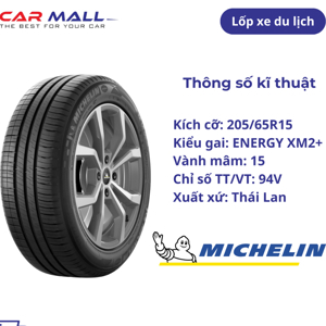 Lốp Michelin 205/65R15 Energy XM 2+