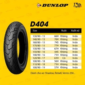 Lốp sau Dunlop 140/90-15 D404 70H
