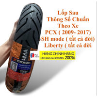 Lốp Sau Hiệu Yokohama Cao Cấp  Thông Số Chuẩn  Theo Xe  PCX ( 2009- 2017) SH mode ( tất cả đời) Liberty ( tất cả đời)