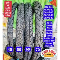 Lốp và săm xe máy size nhỏ 70/60/50/45 vành 17 cho sirius wave raider satria sonic và các dòng xe số
