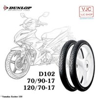 Lốp (vỏ) xe Exciter 150 trước 70/90-17 TL + sau 120/70-17 TL Dunlop D102 chính hãng _ Lốp Trung Thành