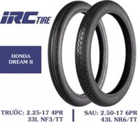Lốp xe dream bánh trước 2.25-17/bánh sau 2.50-17 NR6 chính hãng Inoue Việt Nam