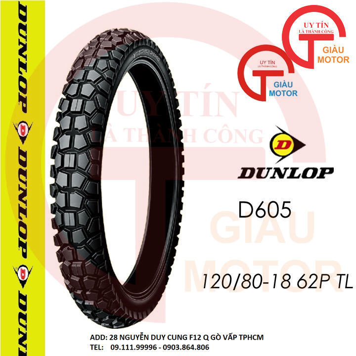 Lốp xe Dunlop 120/80-18 D605 62P