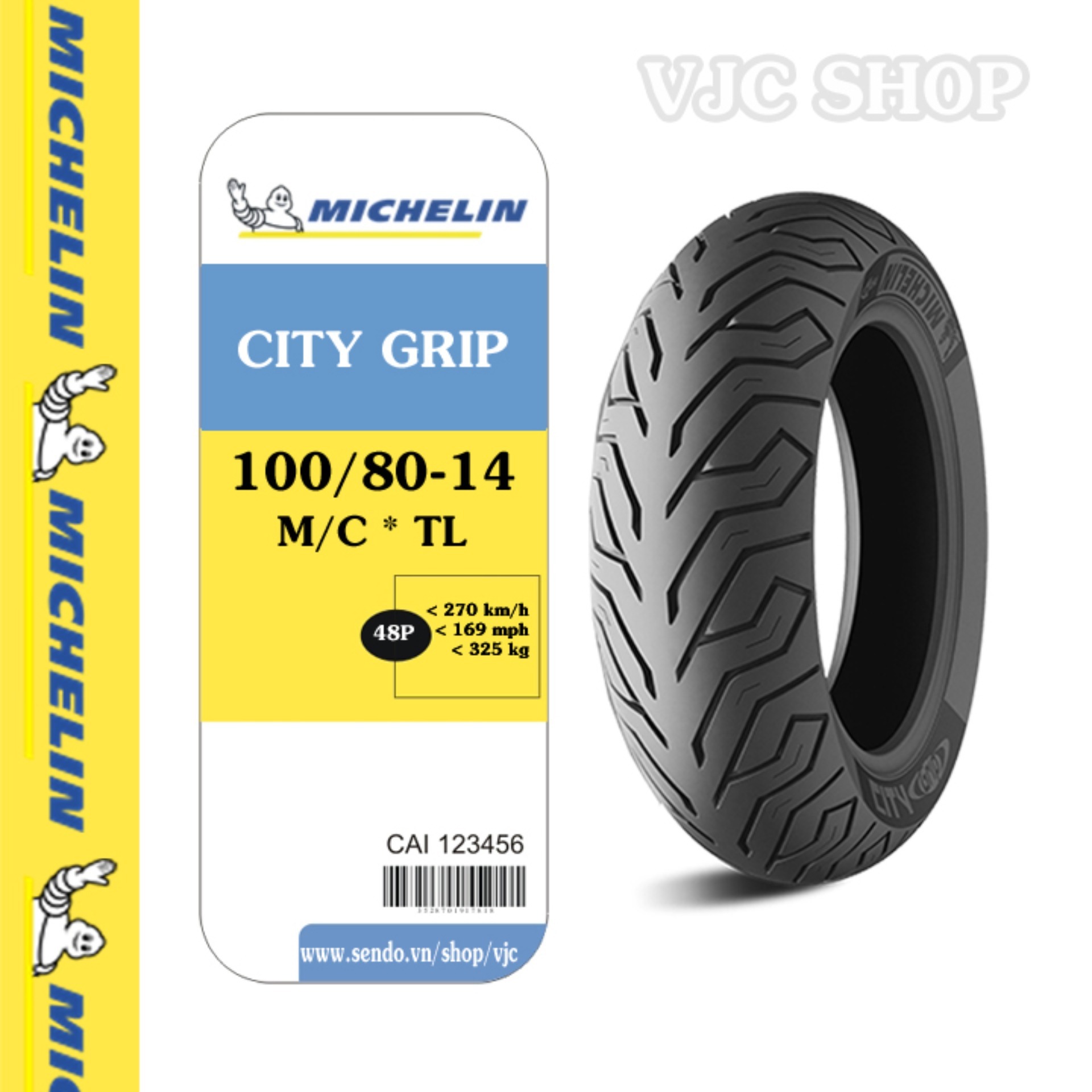 Lốp xe máy Michelin City Grip cỡ 100/80-14