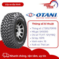 Lốp xe ô tô địa hình Thái Lan OTANI LT265/70R16 SA5000