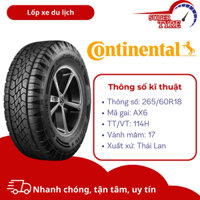 Lốp xe ô tô Thái Lan CONTINENTAL 265/60R18 CrossContract AX6