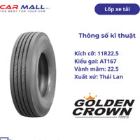 Lốp xe tải GOLDEN CROWN 11R22.5 AT167 (Thái Lan)