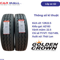 Lốp xe tải GOLDEN CROWN 12R22.5 AZ183 (Thái Lan)