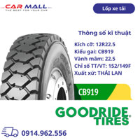 Lốp xe tải GOODRIDE 12R22.5 CB919 (Thái Lan)