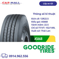 Lốp xe tải GOODRIDE Thái Lan 12R22.5 AS668