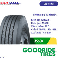 Lốp xe tải GOODRIDE Thái Lan 12R22.5 AS668