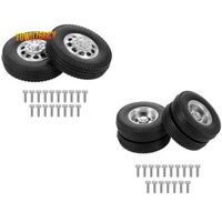 Lốp xe tải thấp bằng cao su Lốp xe với vành nhôm CNC cho Tamiya 1 / 14 RC Máy kéo xe tải
