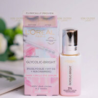 [LOREAL]Serum Mắt L'Oreal GlycolicBright DarkCircle/Revitalift Hyaluronic Dưỡng Sáng,Giảm Nếp Nhắn