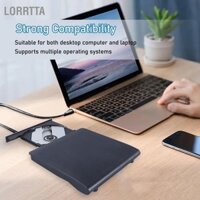 Lorrtta Ổ đĩa DVD ngoài USB 3.0 Đầu đọc di động tốc độ cao cho máy tính để bàn Máy xách tay Màu đen