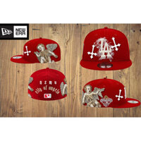 Los Angeles Dodgers City Of Angels 59FIFTY Mũ bảo hiểm bóng chày màu đỏ Hip-Hop ngoài trời Unisex