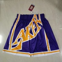 Los Angeles Lakers Tím Mitchell & ness Quần Short Mới Rời Thể Thao Nhanh Khô Thể Dục Quần Bỏ Túi