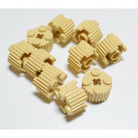 Lot 10x LEGO Tan Brick, Round 2 x 2 with Axle Hole and Grille / Fluted Profile ID 4650647 92947 (10 Pieces - New)