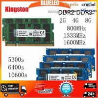 Lot Blue Kingston 2GB / 4GB / 8GB PC2 PC3 6400S 10600S 12800S 12800 DDR2 DDR3 DDR3L 800Mhz 1333Mhz 1600 MHz RAM Laptop