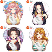 Lót Chuột Anime 3D One Piece Vua Hải Tặc (Có Đệm Kê Tay Siêu Mềm, Pad Chuột Gaming, Hancock, Nami, Nico Robin,..)