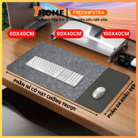 Lót chuột chất liệu nỉ + da cỡ lớn 100x40cm , 90x40cm , 80x40cm dùng Decor , trang trí góc bàn làm việc tiện lợi bền bỉ