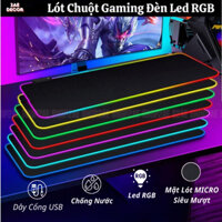 Lót chuột gaming đèn led RGB, pad chuột đèn led cỡ lớn 80cmx30cm, miếng lót chuột trơn mịn, bản cao cấp siêu bền đẹp