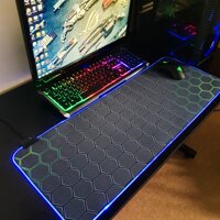 Lót chuột Led RGB chất liệu cao cấp - Hàng nhập khẩu - 80x30 cm - Tổ ong