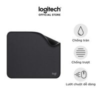 Lót chuột Logitech Mouse Pad - Đế cao su chống trượt, lướt dễ dàng, bề mặt chống đổ tràn, bền bỉ, nhỏ gọn - Hàng chính hãng - Màu Đen
