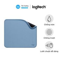 Lót chuột Logitech Mouse Pad - Đế cao su chống trượt, lướt dễ dàng, bề mặt chống đổ tràn, bền bỉ, nhỏ gọn - Màu xám xanh - Hàng chính hãng