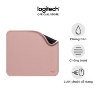 Lót chuột Logitech Mouse Pad - Đế cao su chống trượt, lướt dễ dàng, bề mặt chống đổ tràn, bền bỉ, nhỏ gọn - Hàng chính hãng - Màu Hồng đậm