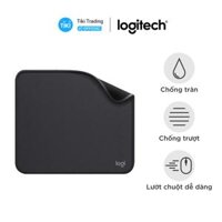 Lót chuột Logitech Mouse Pad - Đế cao su chống trượt, lướt dễ dàng, bề mặt chống đổ tràn, bền bỉ, nhỏ gọn - Màu đen - Hàng chính hãng
