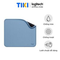 Lót chuột Logitech Mouse Pad - Đế cao su chống trượt, lướt dễ dàng, bề mặt chống đổ tràn, bền bỉ, nhỏ gọn - Hàng chính hãng - Màu Xanh xám
