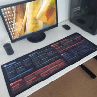 Lót Chuột, Pad Chuột Bền Đẹp 80x30 cm - Hàng Chính Hãng - Phím tắt Autocad 80x30