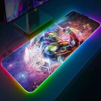 Lót chuột RGB Size 80x30cm, 90x40cm chất cao su chống trượt chuyên game dày 3mm siêu bền YORN - Hàng Chính Hãng - 8030 Iron Man RGB