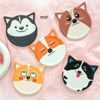 Lót cốc Cute dog face có tai cắt hình 11cm
